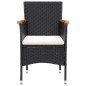 vidaXL Garten-Essstühle 4 Stk. Poly Rattan Schwarz vidaXL Garten-Essstühle 4 Stk. Poly Rattan Schwarz