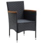 vidaXL Garten-Essstühle 4 Stk. Poly Rattan Schwarz vidaXL Garten-Essstühle 4 Stk. Poly Rattan Schwarz