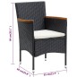 vidaXL Garten-Essstühle 4 Stk. Poly Rattan Schwarz vidaXL Garten-Essstühle 4 Stk. Poly Rattan Schwarz
