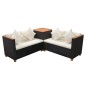 vidaXL 4-tlg. Garten-Lounge-Set mit Auflagen Poly Rattan Schwarz vidaXL 4-tlg. Garten-Lounge-Set mit Auflagen Poly Rattan Schwarz