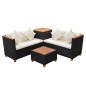 vidaXL 4-tlg. Garten-Lounge-Set mit Auflagen Poly Rattan Schwarz vidaXL 4-tlg. Garten-Lounge-Set mit Auflagen Poly Rattan Schwarz