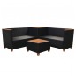 vidaXL 4-tlg. Garten-Lounge-Set mit Auflagen Poly Rattan Schwarz vidaXL 4-tlg. Garten-Lounge-Set mit Auflagen Poly Rattan Schwarz