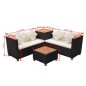 vidaXL 4-tlg. Garten-Lounge-Set mit Auflagen Poly Rattan Schwarz vidaXL 4-tlg. Garten-Lounge-Set mit Auflagen Poly Rattan Schwarz