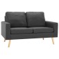 vidaXL 2-tlg. Sofagarnitur Stoff Dunkelgrau vidaXL 2-tlg. Sofagarnitur Stoff Dunkelgrau