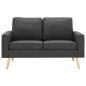 vidaXL 2-tlg. Sofagarnitur Stoff Dunkelgrau vidaXL 2-tlg. Sofagarnitur Stoff Dunkelgrau