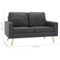 vidaXL 2-tlg. Sofagarnitur Stoff Dunkelgrau vidaXL 2-tlg. Sofagarnitur Stoff Dunkelgrau