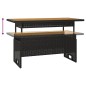 vidaXL Gartentisch Schwarz 100x50x43/63 cm Akazienholz & Poly Rattan vidaXL Gartentisch Schwarz 100x50x43/63 cm Akazienholz & Poly Rattan