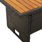 vidaXL Gartentisch Schwarz 100x50x43/63 cm Akazienholz & Poly Rattan vidaXL Gartentisch Schwarz 100x50x43/63 cm Akazienholz & Poly Rattan