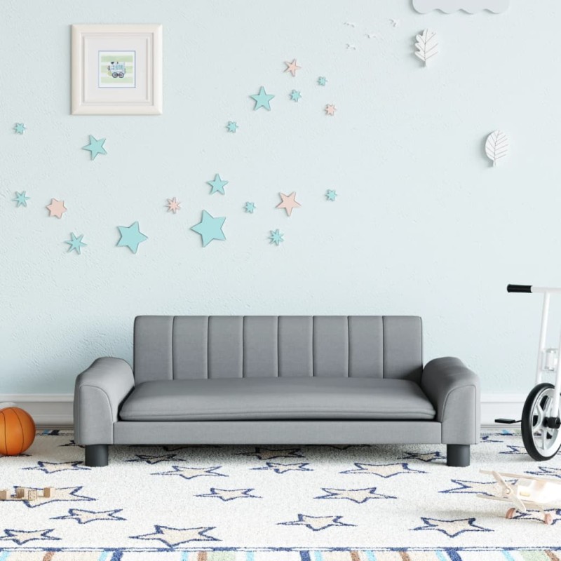 vidaXL Kindersofa Hellgrau 90x53x30 cm Stoff vidaXL Kindersofa Hellgrau 90x53x30 cm Stoff