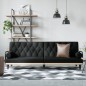 vidaXL Schlafsofa mit Armlehnen Schwarz Stoff vidaXL Schlafsofa mit Armlehnen Schwarz Stoff