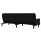 vidaXL Schlafsofa mit Armlehnen Schwarz Stoff vidaXL Schlafsofa mit Armlehnen Schwarz Stoff