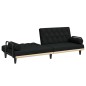 vidaXL Schlafsofa mit Armlehnen Schwarz Stoff vidaXL Schlafsofa mit Armlehnen Schwarz Stoff