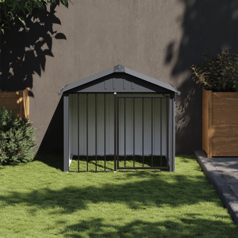 vidaXL Hundehütte mit Dach Schwarz 117x103x102 cm Verzinkter Stahl vidaXL Hundehütte mit Dach Schwarz 117x103x102 cm Verzinkter Stahl