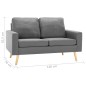 vidaXL 2-Sitzer-Sofa Hellgrau Stoff vidaXL 2-Sitzer-Sofa Hellgrau Stoff