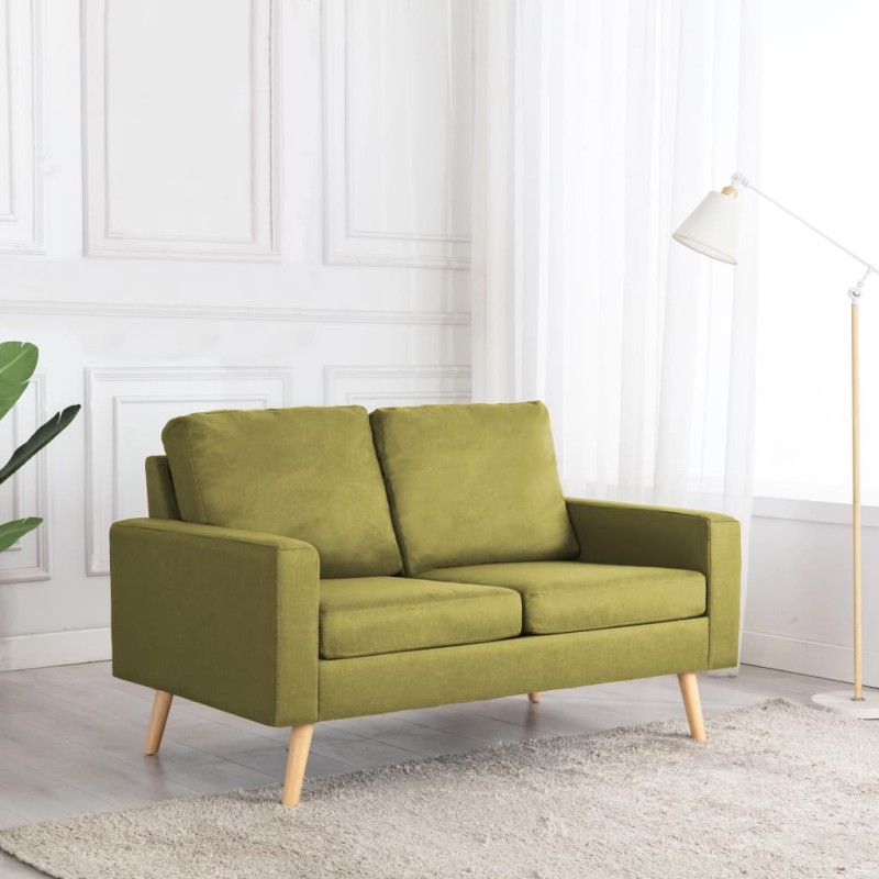 vidaXL 2-Sitzer-Sofa Grün Stoff vidaXL 2-Sitzer-Sofa Grün Stoff