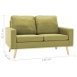 vidaXL 2-Sitzer-Sofa Grün Stoff vidaXL 2-Sitzer-Sofa Grün Stoff
