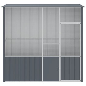 vidaXL Voliere Anthrazit 215x78x200 cm Verzinkter Stahl