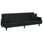 vidaXL Schlafsofa mit Armlehnen Schwarz Samt vidaXL Schlafsofa mit Armlehnen Schwarz Samt