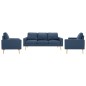vidaXL 3-tlg. Sofagarnitur Stoff Blau vidaXL 3-tlg. Sofagarnitur Stoff Blau