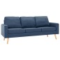 vidaXL 3-tlg. Sofagarnitur Stoff Blau vidaXL 3-tlg. Sofagarnitur Stoff Blau