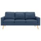 vidaXL 3-tlg. Sofagarnitur Stoff Blau vidaXL 3-tlg. Sofagarnitur Stoff Blau