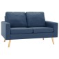 vidaXL 3-tlg. Sofagarnitur Stoff Blau vidaXL 3-tlg. Sofagarnitur Stoff Blau