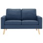 vidaXL 3-tlg. Sofagarnitur Stoff Blau vidaXL 3-tlg. Sofagarnitur Stoff Blau