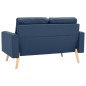 vidaXL 3-tlg. Sofagarnitur Stoff Blau vidaXL 3-tlg. Sofagarnitur Stoff Blau