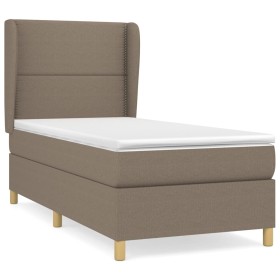 vidaXL Boxspringbett mit Matratze Taupe 80x200 cm Stoff