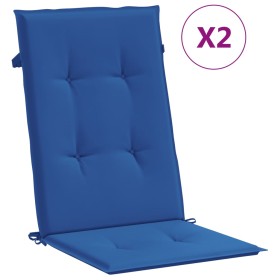 vidaXL Gartenstuhlauflagen für Hochlehner 2 Stk. Königsblau 120x50x3cm
