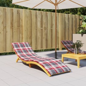 vidaXL Sonnenliegen-Auflage Rot Karomuster 200x70x3 cm Oxford-Gewebe