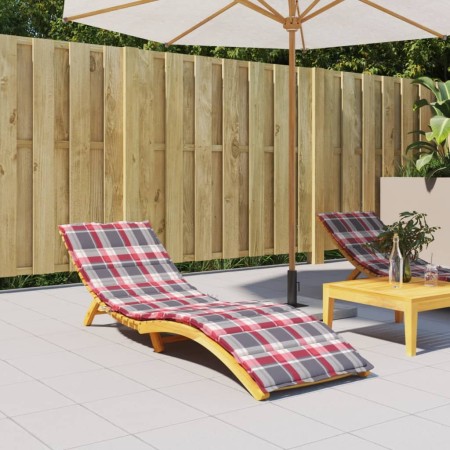 vidaXL Sonnenliegen-Auflage Rot Karomuster 200x70x3 cm Oxford-Gewebe