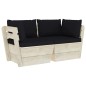 vidaXL Garten-Palettensofa 2-Sitzer mit Kissen Fichtenholz vidaXL Garten-Palettensofa 2-Sitzer mit Kissen Fichtenholz