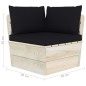 vidaXL Garten-Palettensofa 2-Sitzer mit Kissen Fichtenholz vidaXL Garten-Palettensofa 2-Sitzer mit Kissen Fichtenholz