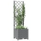 vidaXL Pflanzkübel mit Rankgitter Hellgrau 40x40x136 cm PP vidaXL Pflanzkübel mit Rankgitter Hellgrau 40x40x136 cm PP