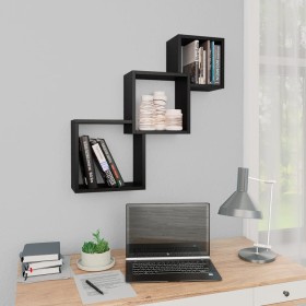 vidaXL Cube Wandregale Schwarz 68x15x68 cm Holzwerkstoff