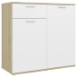 vidaXL Sideboard Weiß Sonoma-Eiche 80x36x75 cm Holzwerkstoff vidaXL Sideboard Weiß Sonoma-Eiche 80x36x75 cm Holzwerkstoff