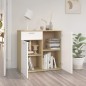vidaXL Sideboard Weiß Sonoma-Eiche 80x36x75 cm Holzwerkstoff vidaXL Sideboard Weiß Sonoma-Eiche 80x36x75 cm Holzwerkstoff