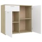 vidaXL Sideboard Weiß Sonoma-Eiche 80x36x75 cm Holzwerkstoff vidaXL Sideboard Weiß Sonoma-Eiche 80x36x75 cm Holzwerkstoff