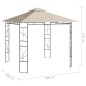 vidaXL Pavillon 3x3x2,7 m Creme 160 g/m² vidaXL Pavillon 3x3x2,7 m Creme 160 g/m²