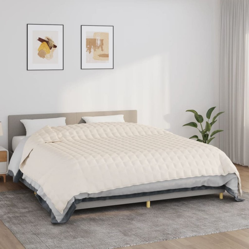 vidaXL Gewichtsdecke Hellcreme 220x260 cm 15 kg Stoff vidaXL Gewichtsdecke Hellcreme 220x260 cm 15 kg Stoff