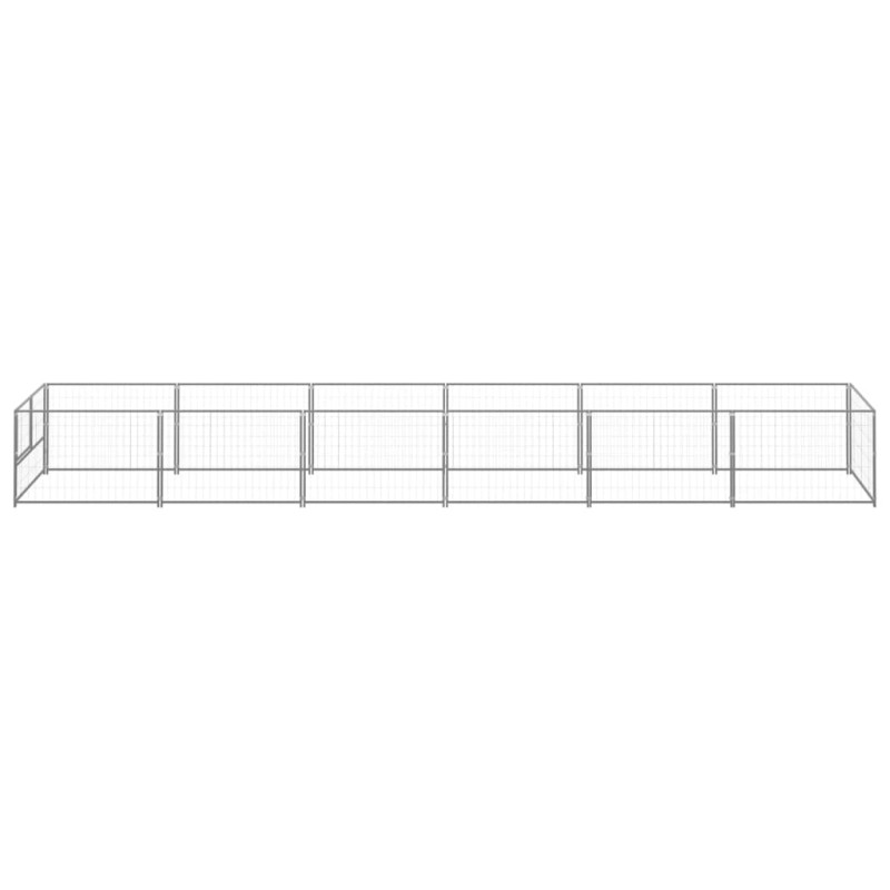 vidaXL Hundezwinger Silbern 6 m² Stahl
