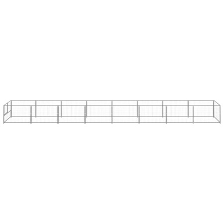 vidaXL Hundezwinger Silbern 8 m² Stahl