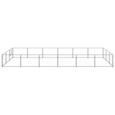 vidaXL Hundezwinger Silbern 18 m² Stahl