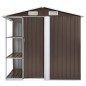 vidaXL Gartenhaus mit Regal Braun 205x130x183 cm Eisen vidaXL Gartenhaus mit Regal Braun 205x130x183 cm Eisen