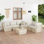 6-tlg. Garten-Sofagarnitur aus Paletten mit Kissen Fichtenholz 6-tlg. Garten-Sofagarnitur aus Paletten mit Kissen Fichtenholz