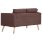 vidaXL 2-tlg. Sofagarnitur Stoff Braun vidaXL 2-tlg. Sofagarnitur Stoff Braun