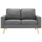 vidaXL 2-tlg. Sofagarnitur Stoff Hellgrau vidaXL 2-tlg. Sofagarnitur Stoff Hellgrau