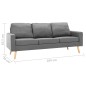 vidaXL 2-tlg. Sofagarnitur Stoff Hellgrau vidaXL 2-tlg. Sofagarnitur Stoff Hellgrau