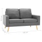 vidaXL 2-tlg. Sofagarnitur Stoff Hellgrau vidaXL 2-tlg. Sofagarnitur Stoff Hellgrau
